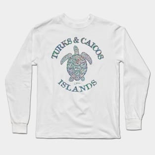 Turks & Caicos Islands Sea Turtle (Distressed) Long Sleeve T-Shirt